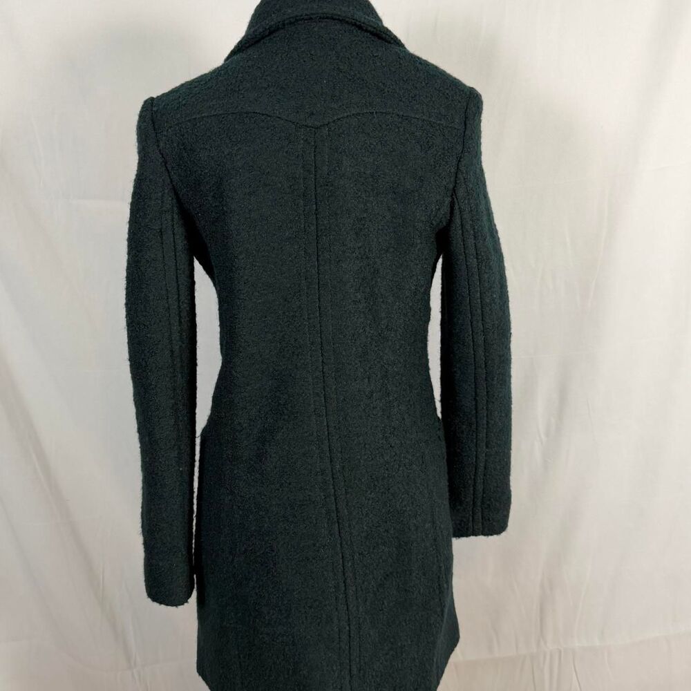 Streetwear DKNY Forest Green Wool Blend Pea Coat Women's - Picture 3 of 7